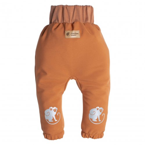 Dětské softshellové kalhoty s membránou Monkey Mum® - Podzimní listí