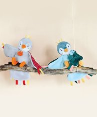 Doudou Set Regalo - Giocattolo musicale di peluche uccellino rosso 23 cm