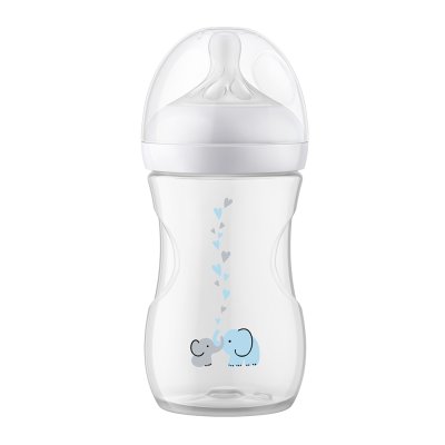 Bottiglia Philips AVENT Natural Response con valvola AirFree 260 ml, 1m+, elefante