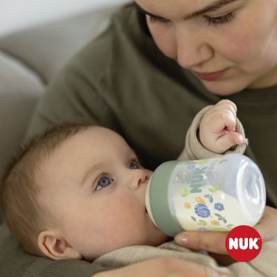 NUK Babyflasche For Nature mit Temperaturkontrolle, grün 150 ml