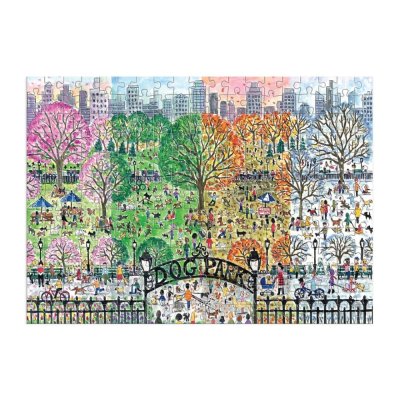 Galison Drewniane puzzle Psi park 4 pory roku 250 elementów