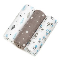 T-TOMI Cloth diapers TETRA 70x70 cm, 3 pcs, gray trees