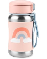 SKIP HOP Spark Style Edelstahl-Wasserflasche mit Strohhalm Regenbogen 12 Monate+