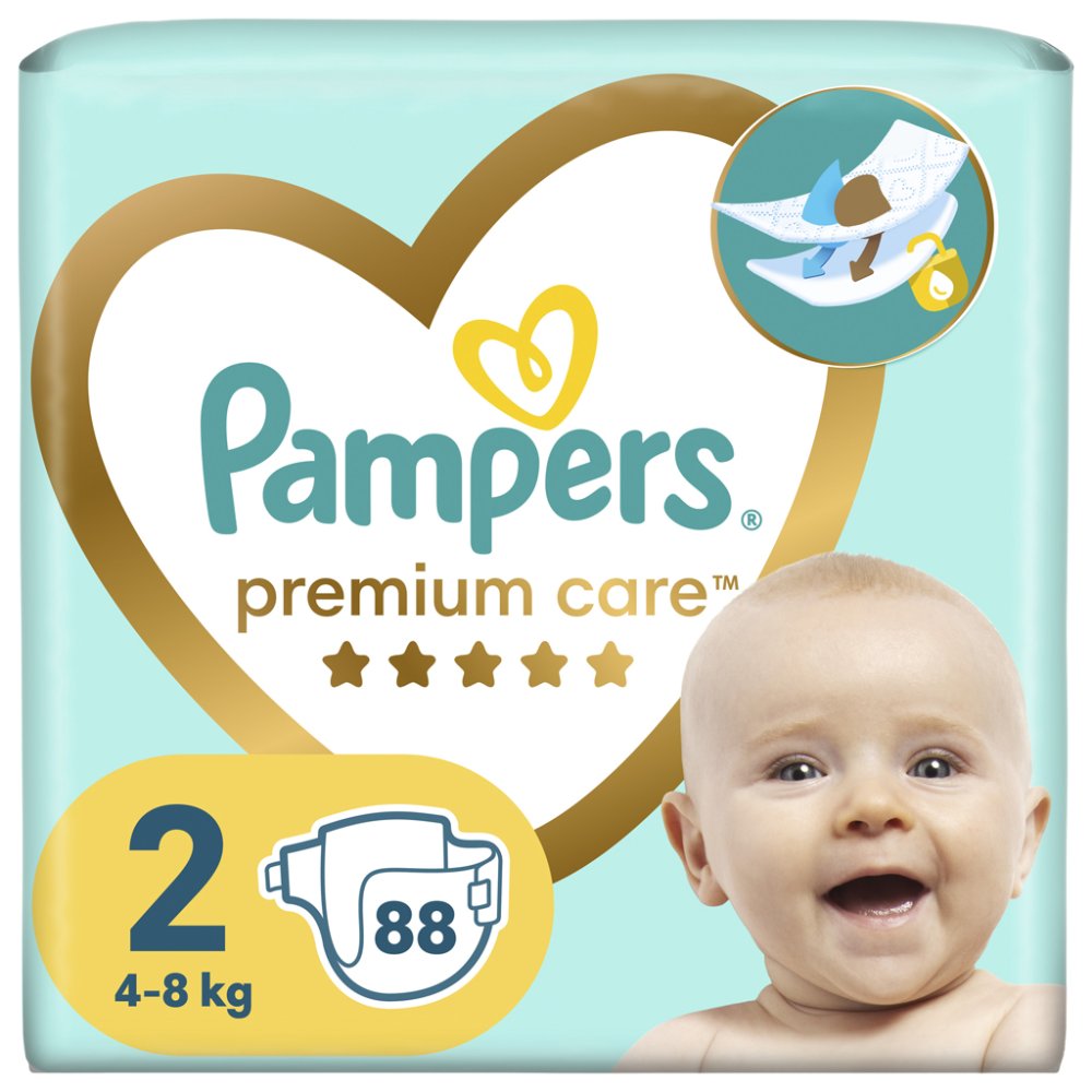 PAMPERS Premium Care disposable diapers size 2 88 pcs 4 8 kg Monkey Mum