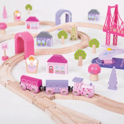 Bigjigs Rail Drewniana duża kolejka księżniczki
