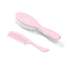 BABYONO Hair brush and comb soft pink