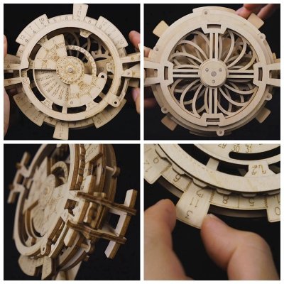 RoboTime Drewniane mechaniczne puzzle 3D Wieczny kalendarz