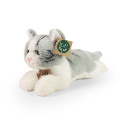 Rappa Gato de peluche tumbado gris 20 cm ECO-FRIENDLY