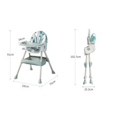 Chaise de salle à manger enfant 2 en 1 Confort - Ornement Vert