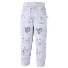 Tepláky šmyk TLAČ Outlast® - sivý melír zvieratká