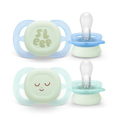 Philips AVENT Schnuller Ultrastart Nacht 0-2m Junge, 2 Stk.