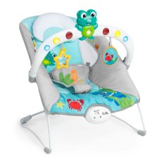 BABY EINSTEIN Leżaczek muzyczny wibrujący ze światłami Kick to It Neptune do 9 kg