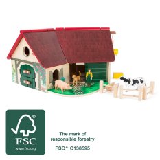 small foot Houten boerderij met dieren