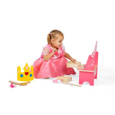 Bigjigs Toys Sminkbord i trä rosa