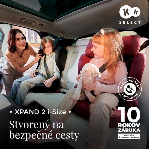 KINDERKRAFT SELECT Seggiolino auto i-Size XPAND 2 i-Size 100-150 cm Cherry Pearl, Premium