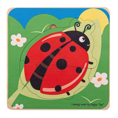 Bigjigs Toys Puzzle a incastro ciclo di vita della coccinella