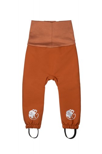 Детски растящ софтшел панталон с мембрана Monkey Mum® - Есенни листа