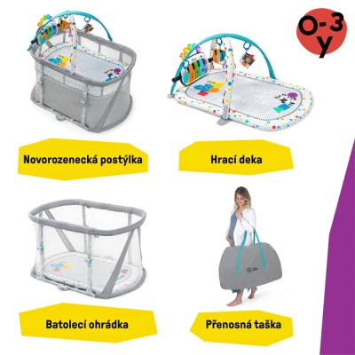 BABY EINSTEIN Berço com parque infantil e piano 3 em 1 Kick & Snooze™ 0m+