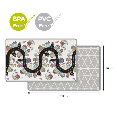 SKIP HOP Spielmatte ohne PVC und BPA 218x132cm Vibrant Village 0m+