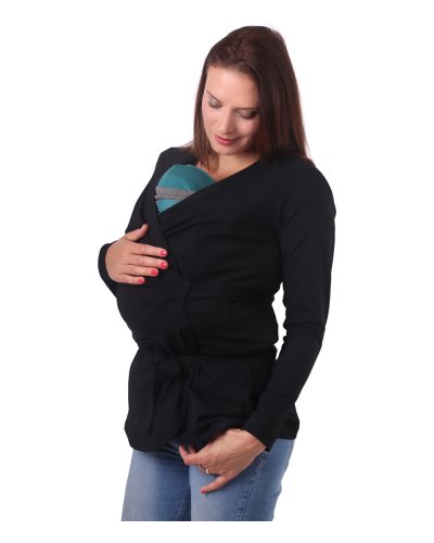 Blazer wrap pentru femeile însărcinate și purtătoare Michaela - negru