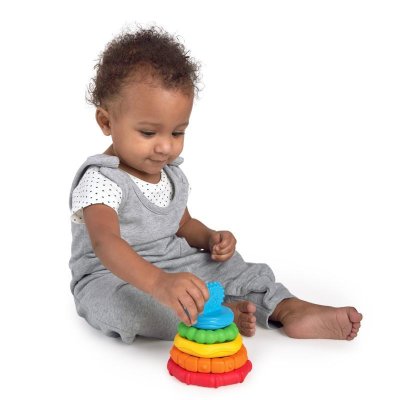 BABY EINSTEIN Egymásra rakható fogazó 2 az 1-ben Stack&Teethe™ 0 m+