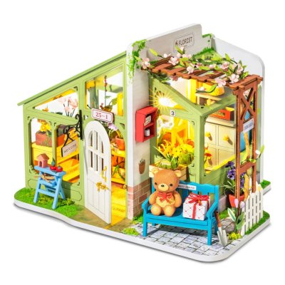 RoboTime Rompecabezas 3D de madera Miniatura de casa Primavera floreciente