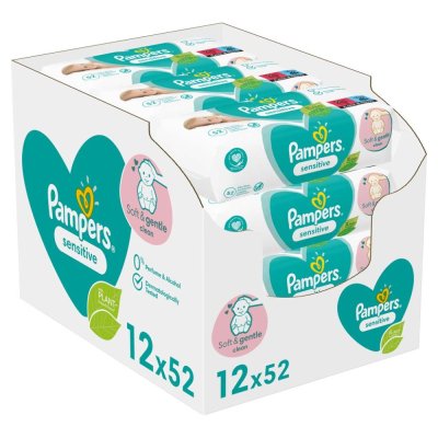 12x Lenços umedecidos PAMPERS Sensitive 52 unid.