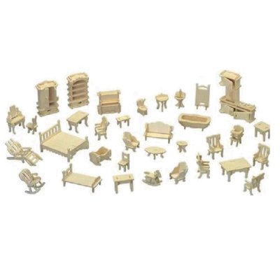 Woodcraft Houten 3D Puzzel Meubelset
