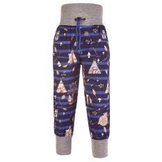 Sweatpants - dark blue animals teepee