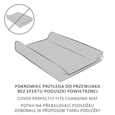 CEBA BABY Wickelauflagenbezug 50x70-80 cm 2 Stk. Dunkelgrau+Hellgrau