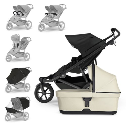 THULE Poussette pour frères et sœurs Urban Glide Double Noir/Soft Beige set XXL