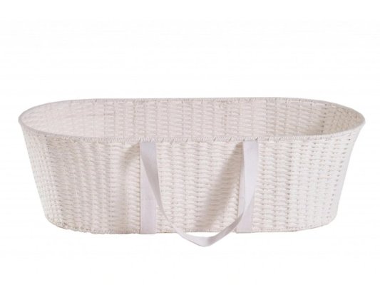 AHOJBABY Kosz Mojżesza dla niemowląt Paper Dream white + materac Airdream