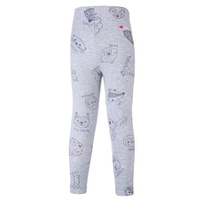 Legging gladde PRINT Outlast® - grijze gemêleerde dieren