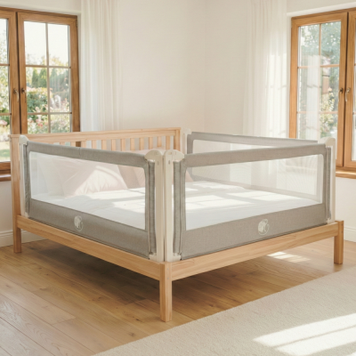 Zábrana na postel Monkey Mum® Popular - 130 cm - tmavě šedá - design