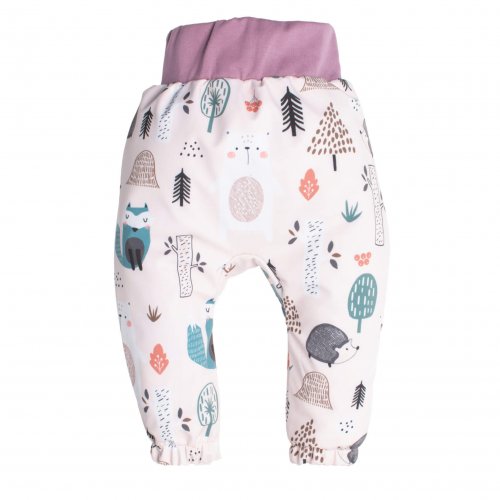 Detské softshellové nohavice s membránou Monkey Mum® - Denné zvieratká
