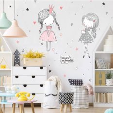 Children's wall stickers - Fairies in grey-pink color