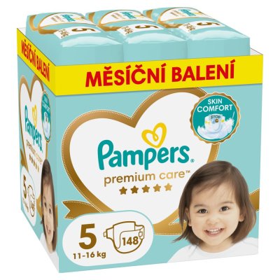 PAMPERS Windeln Premium Care Einweggröße 5 (148 Stück) 11-16 kg - Monatspackung