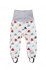 Detské rastúce softshellové nohavice s membránou Monkey Mum® - Pestrofarebné muchotrávky