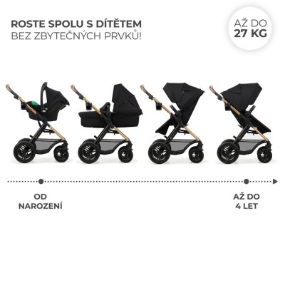 KINDERKRAFT Kombi-Kinderwagen Moov 2 Air 3in1 Pure Black