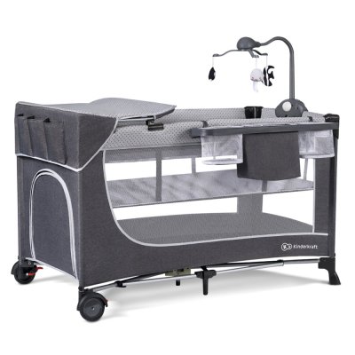 KINDERKRAFT SELECT Potovalna posteljica Leody dodatki Leody Grey, Premium