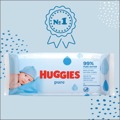 10x vlažilni robčki HUGGIES® Single Pure 56 kos