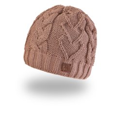 Czapka dziergana serce Outlast ® - kaszmir