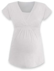 Těhotenská a kojicí tunika Anička, krátký rukáv, smetanová