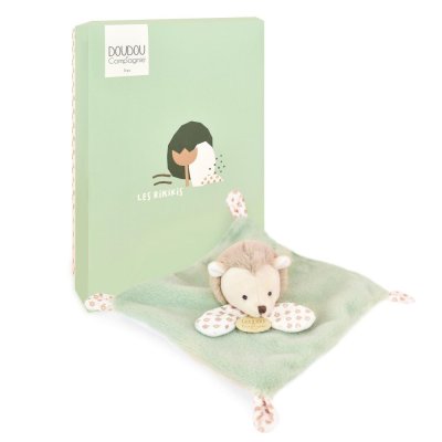 Doudou Plišana mazna krpica zeleni Jež 19 cm