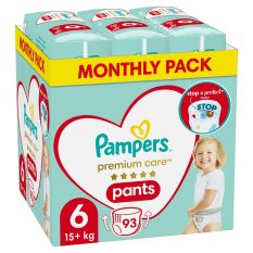 Calcinha fralda PAMPERS Premium Care tamanho 6 (15+ kg) 93 unidades