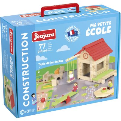 Jeujura Set de construcție din lemn 77 piese Grădiniță