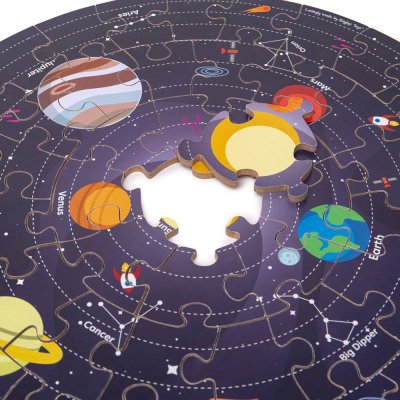 Bigjigs Toys Okrugla podna slagalica Sunčev sustav 50 dijelova