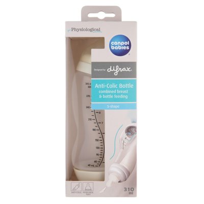 CANPOL BABIES Babyflasche mit breitem Hals, Antikolik-S-Form, 310 ml