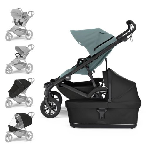 Set cărucior THULE Urban Glide cu 4 roți Mid Blue/Negru XL