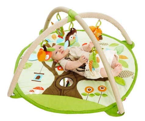 SKIP HOP Speeldeken 5 speeltjes, kussen Treetop Friends groenbruin 0m+